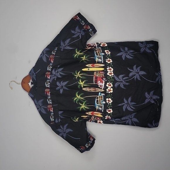Hawaiian Togs Surf Board Black Print Shirt - Picture 6 of 8